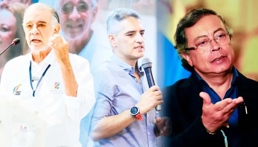 Los gobernadores Eduardo Verano y Andrés Julián Rendón, y el Presidente Gustavo Petro.