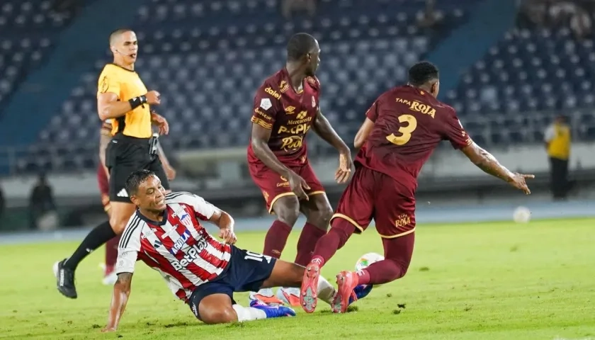 Luis Fernando Muriel en su primer partido con Junior.