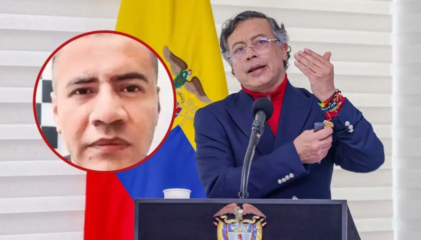 Andrés Felipe Marín Silva, alias 'Pipe Tuluá', y el Presidente Gustavo Petro.