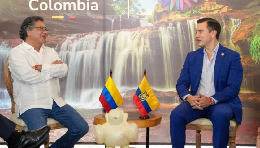 Los presidentes de Colombia y Ecuador, Gustavo Petro y Daniel Noboa, respectivamente. 