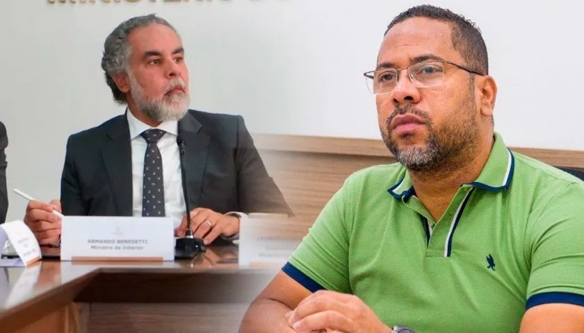 Armando Benedetti, ministro del Interior, y Leyton Barrios, exrector de la Uniatlántico.