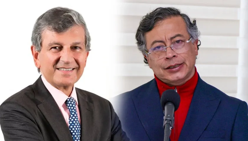 Juan Martin Caicedo, presidente de la CCI, y Gustavo Petro, presidente de la República.