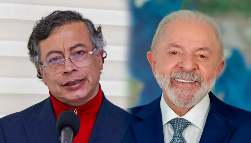 Gustavo Petro y Luiz Inácio Lula da Silva, presidentes de Colombia y Brasil.