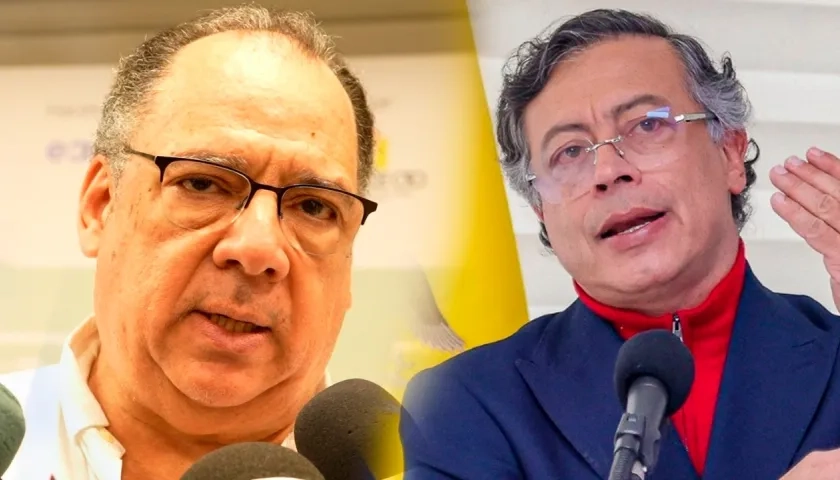 Jorge Segebre, presidente de Camacol Atlántico, y Gustavo Petro, presidente de Colombia.
