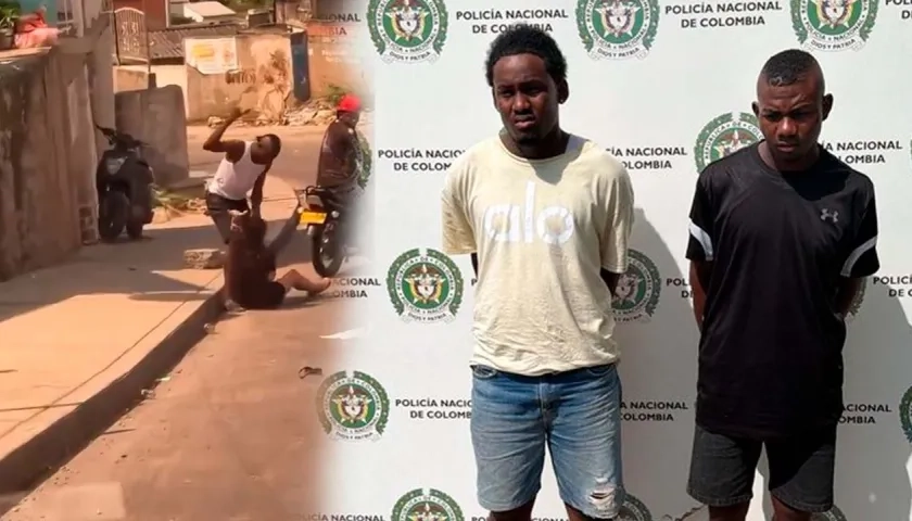 Momento de violento asalto / Capturados. 