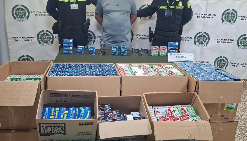 Medicamentos adulterados y el capturado.