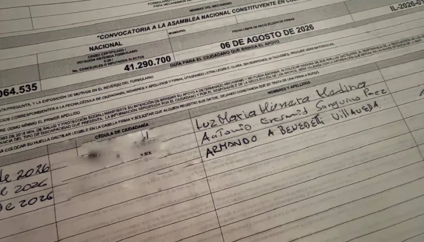 El documento publicado por el Ministro Armando Benedetti.