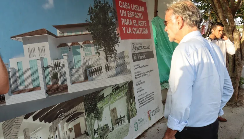 Eduardo Verano en obra de intervención de la Casa Laskar.