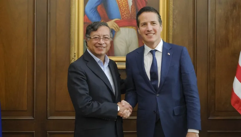 El Presidente Gustavo Petro y el senador estadounidense Bernie Moreno.