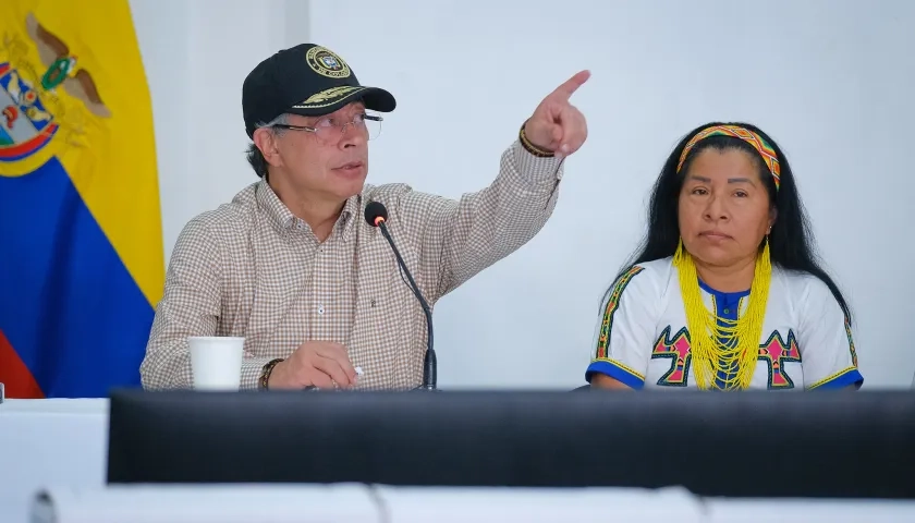 El Presidente Gustavo Petro en el consejo de ministros en Montería. 