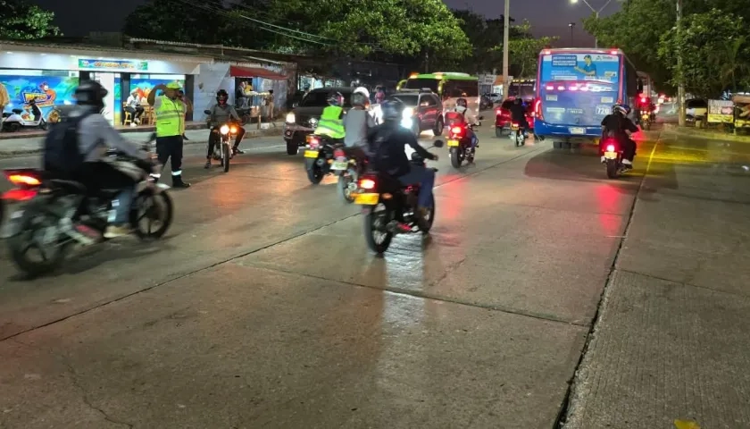 Circulación de motos en Barranquilla. 
