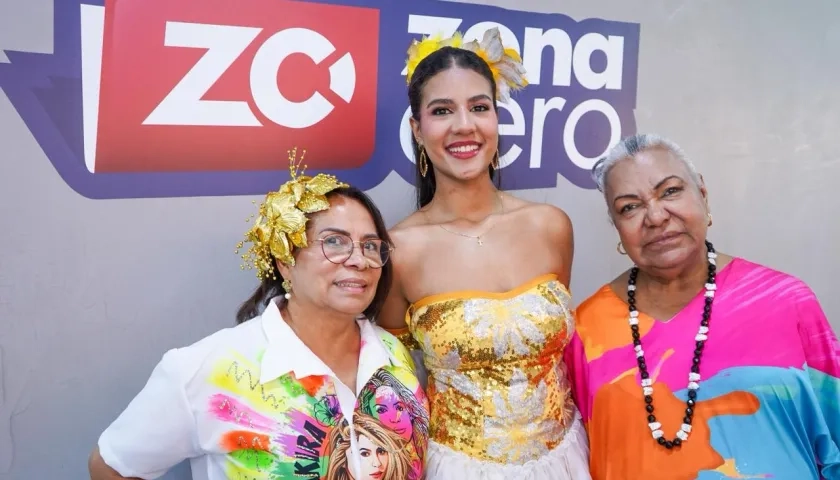 Lucy Ponce, directora Ejecutiva; Reina María Paula Granados; y Faride Osorio, presidenta Nativos de Macondo.