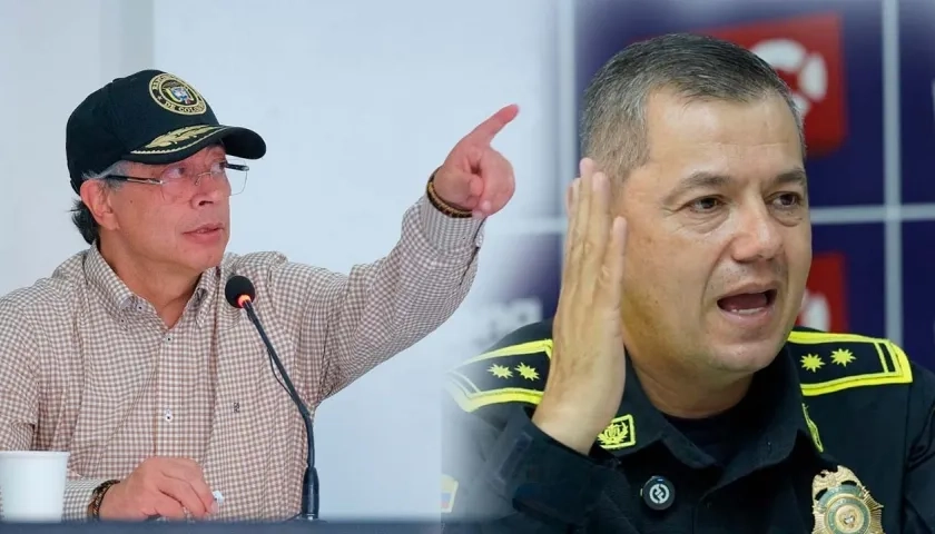 El Presidente Gustavo Petro y el general Edwin Urrego.