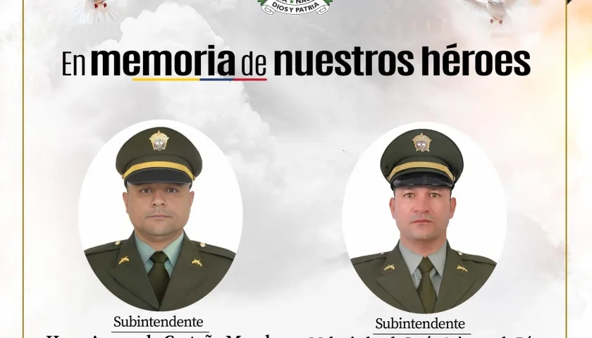 Los uniformados de la policía asesinados.