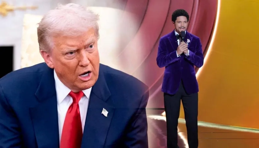Donald Trump y Trevor Noha, presentador de los Grammy.