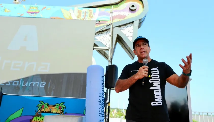 El alcalde Alejandro Char durante la presentación del Ironman 70.3.
