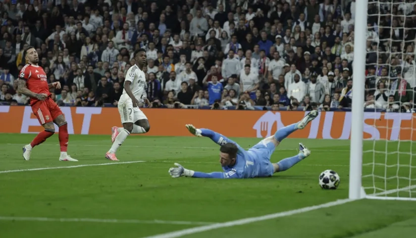 El gol de Vinicius Junior para la victoria del Real Madrid sobre Benfica. 