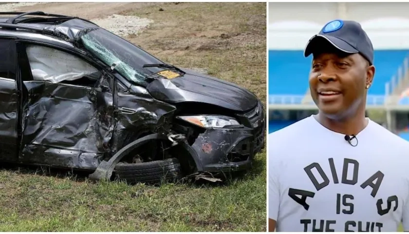 Así quedó el automóvil que era conducido por el exfutbolista Freddy Rincón.