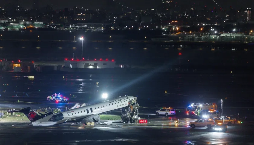 Así terminó el avión de Air Canada.