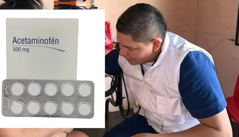 Imagen de referencia y un médico en atención.