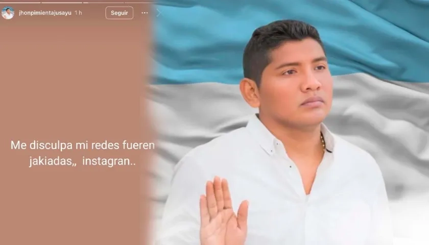 Alcalde del municipio de Manaure, La Guajira, Jhon Galvi Pimienta Jussyu.