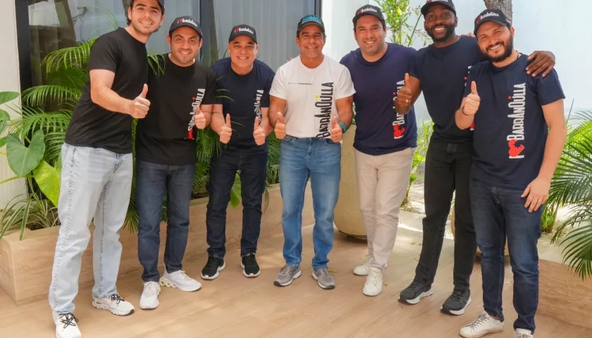 Alejandro Char Jr., Welfran Mendoza, Gonzalo Baute, Alejandro Char, Selmen Arana, Estefanel Gutiérrez y Samir Radi.
