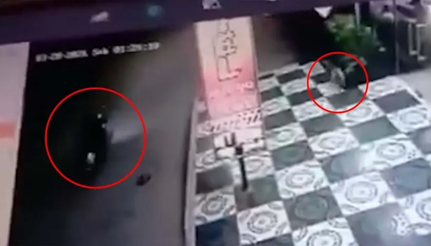 Momento del ataque con explosivo. 