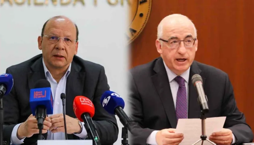 El ministro de Hacienda, Germán Ávila, y el gerente del Banco de la República, Leonardo Villar.