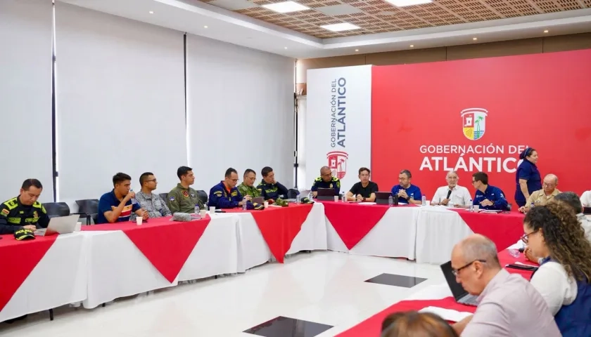Consejo de seguridad realizado esta martes en la Gobernación del Atlántico. 