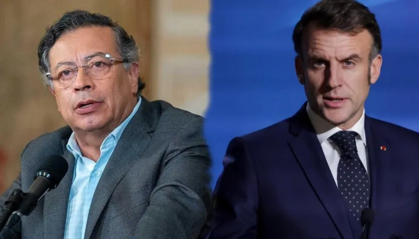 Gustavo Petro y Emmanuel Macron.