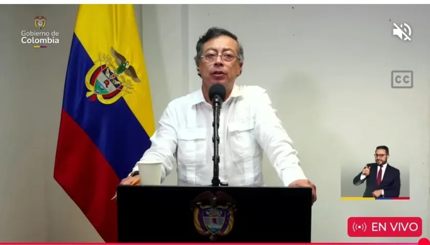Gustavo Petro en su alocución