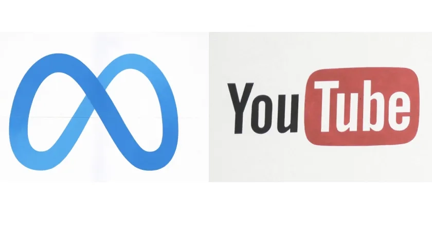Los logos de Meta y Youtube.