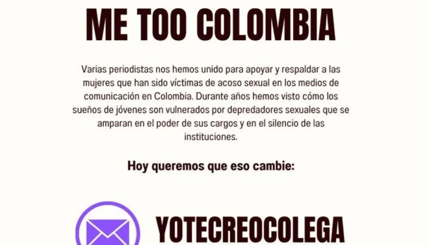 Movimiento “Me too Colombia”.