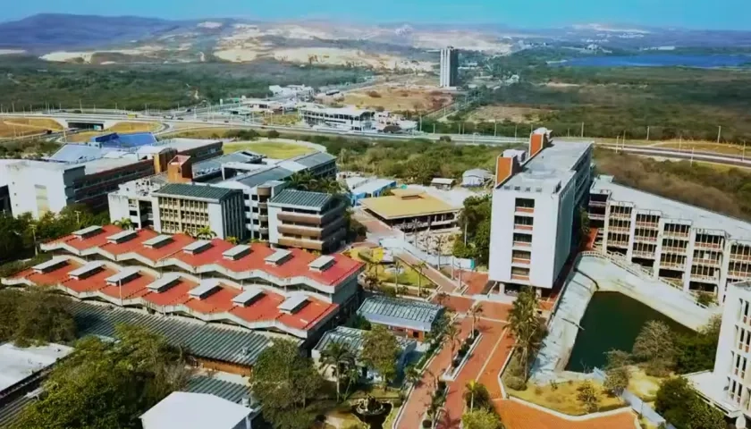 Vista aérea de la Universidad del Atlántico. 