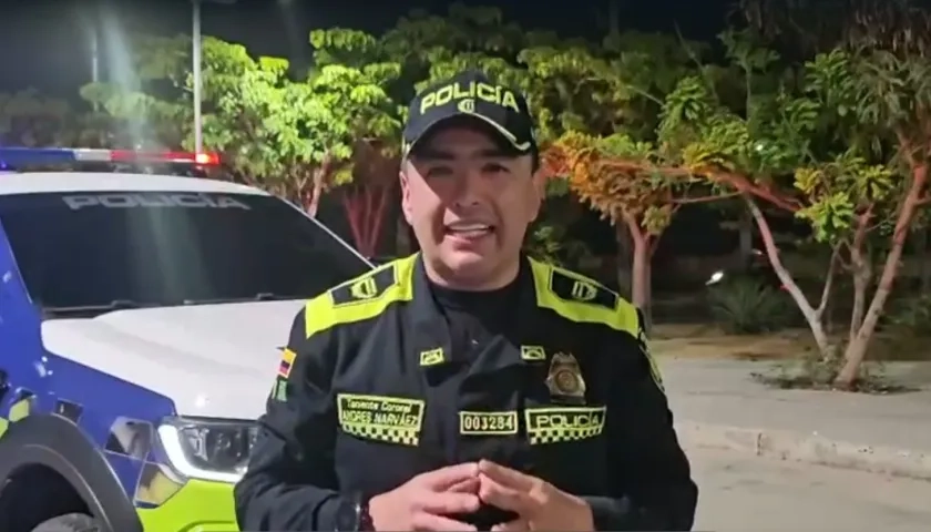 Teniente Coronel Andrés Narváez Solarte Comandante Operativo de la Policía Metropolitana de Barranquilla.