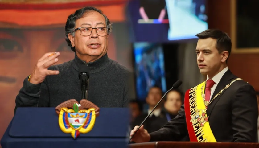Gustavo Petro y Daniel Noboa