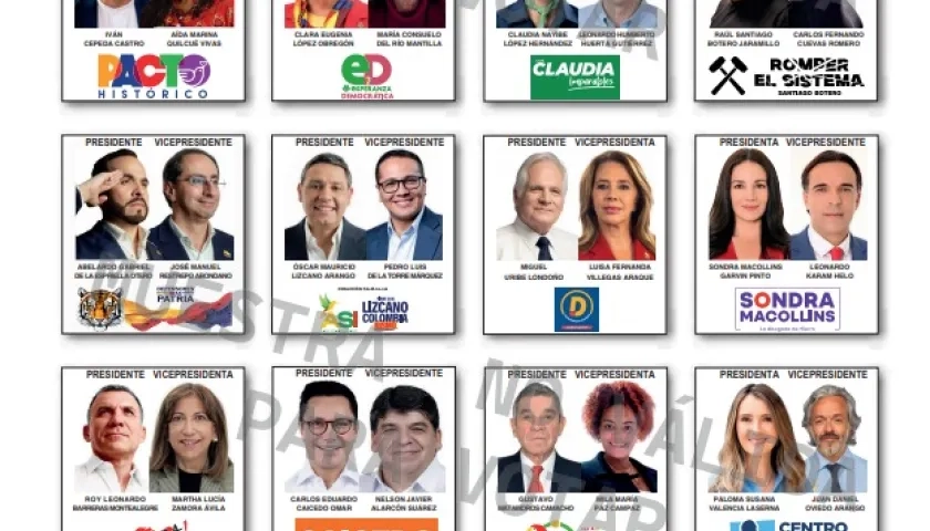 El tarjetón de la primera vuelta presidencial.