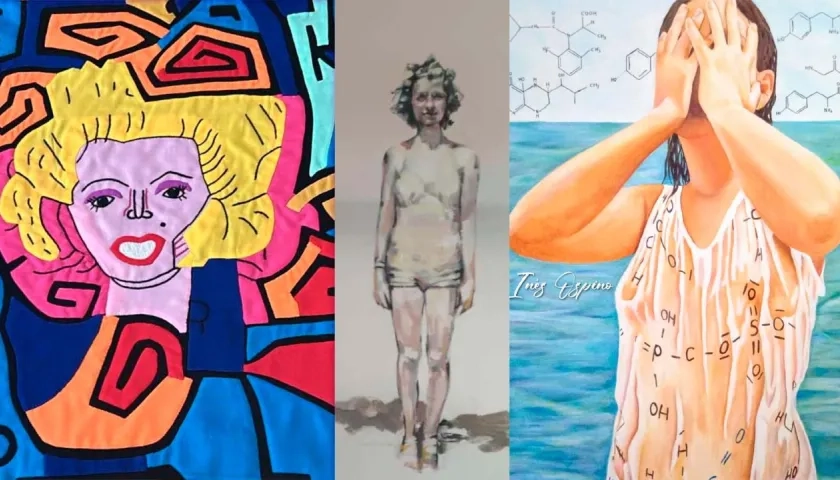 Obras de Inés Ospino y Clara Valencia.