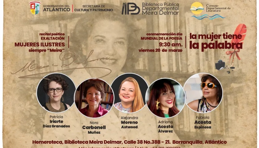 Afiche promocional del encuentro 'La mujer tiene la palabra'.