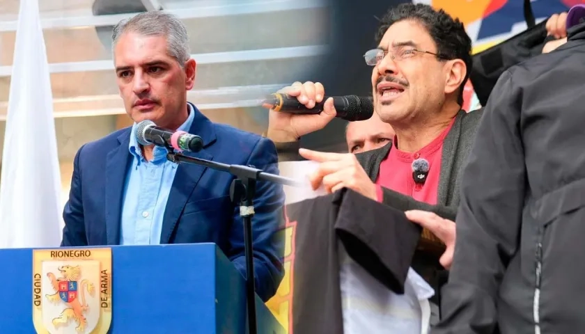 Gobernador de Antioquia, Andrés Julián Rendón, y el candidato presidencial Iván Cepeda. 