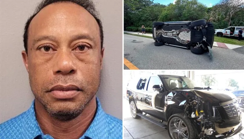 La reseña de Tiger Woods y el vehículo que conducía. 