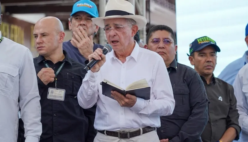 El expresidente Álvaro Uribe en Barranquilla.