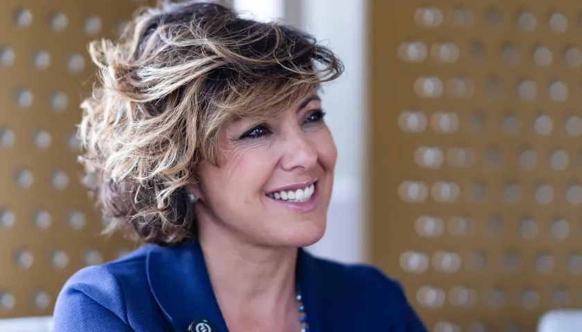 La escritora Sonsoles Ónega durante su intervención en la FilBo. 