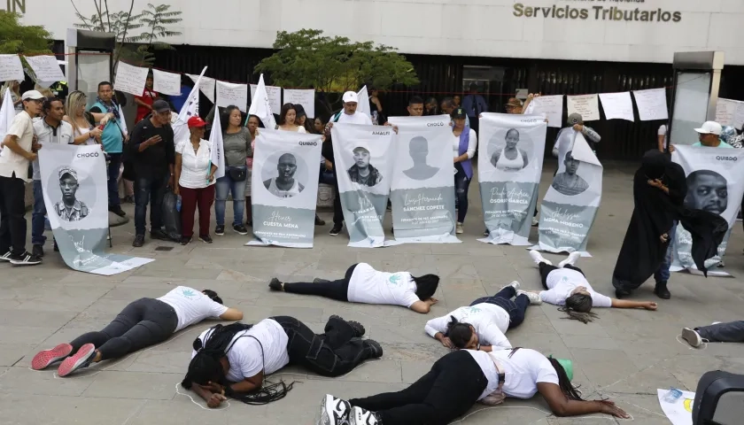 Protesta en contra de los asesinatos de líderes sociales.