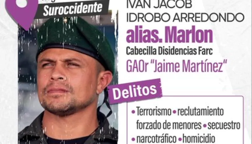 Alias 'Marlon' es buscado por las autoridades. 