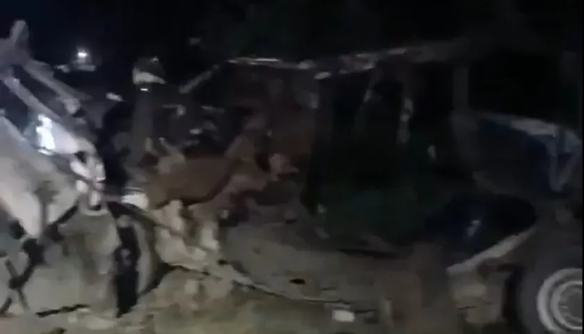 El vehículo usado para el atentado.