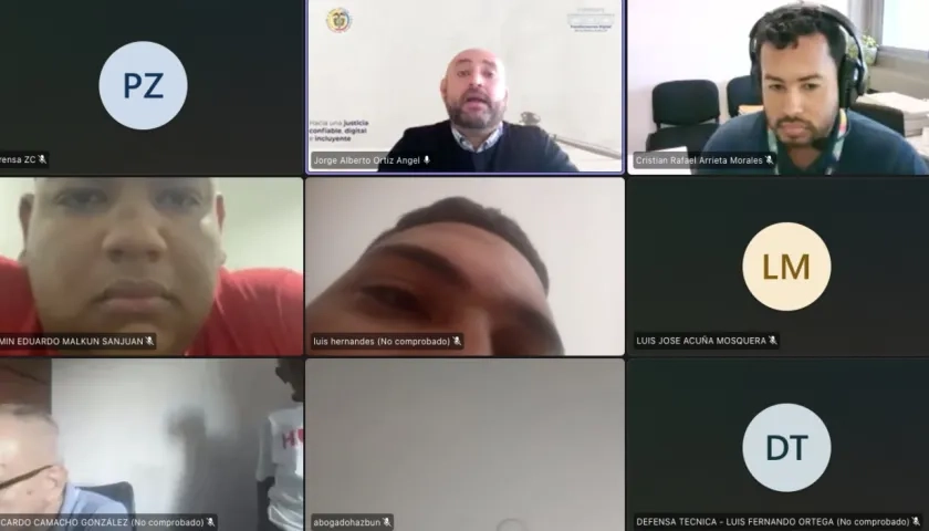 Aspecto de la audiencia de este viernes ante el Juzgado 14 Penal Municipal con control de Garantías. 