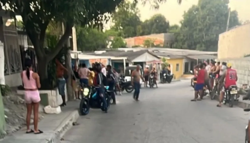 Lugar donde fue baleado el mototaxista en Malambo. 