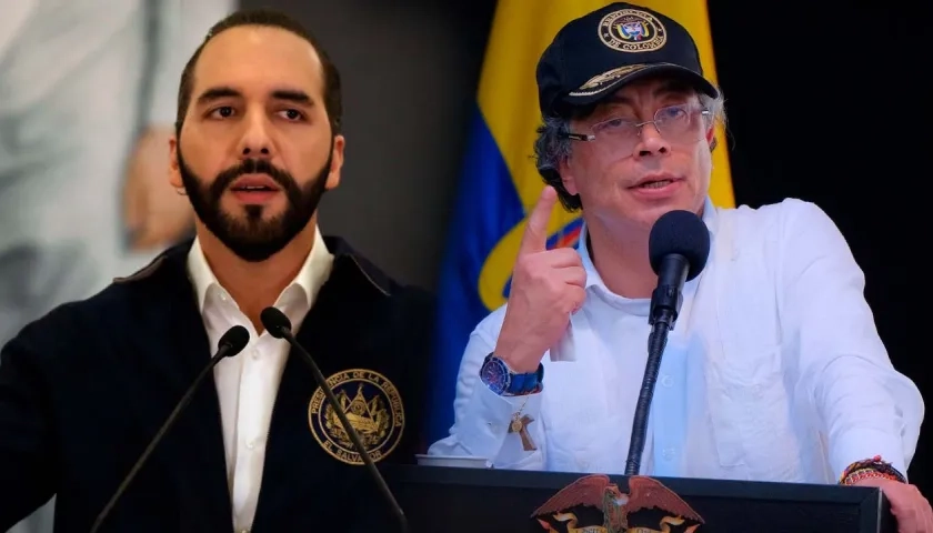 El Presidente de El Salvador, Nayib Bukele; y el de Colombia, Gustavo Petro. 