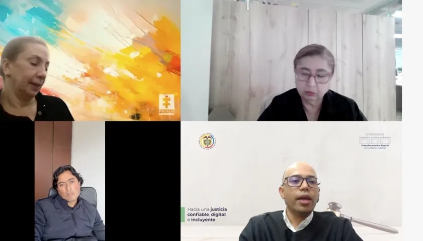 Nicolás Petro en la audiencia de este jueves. 